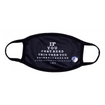 One Piece Face Mask with Optical Eye Chart Design